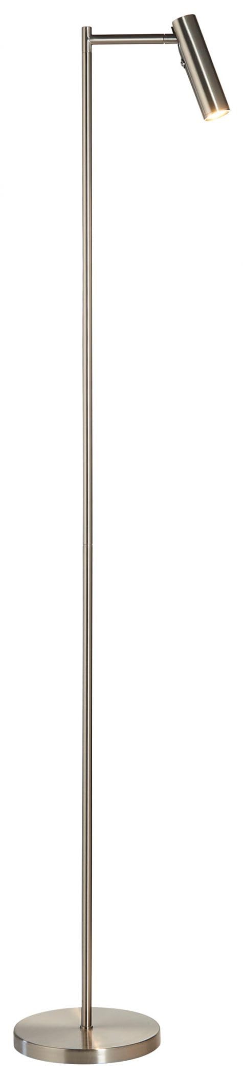 Netlighting Unisex Grey Dedicated Led Reader Task Floor Lamp Satin Nickel In Size 3