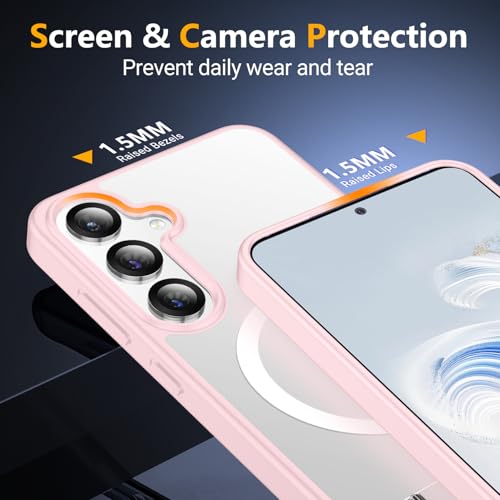 Image of SPIDERCASE Magnetic for Samsung Galaxy S25 Plus Case, [3 Stand Ways][ Military Grade Drop Protection] with Invisible Stand Shockproof Slim Case for Samsung Galaxy S25 Plus 6.7 inch, Pink
