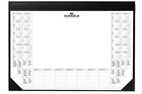 Durable 729101 Desk Mat with 2 Year Calendar and Weekly Schedule, 59 x 42 cm - Black