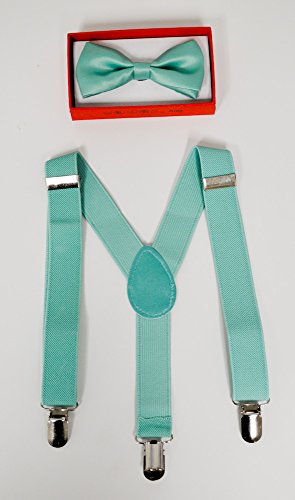 Teal Suspender and Bow Tie for Toddler Baby Boys Girls Child Under Age of 6 by Four-seasonstore2