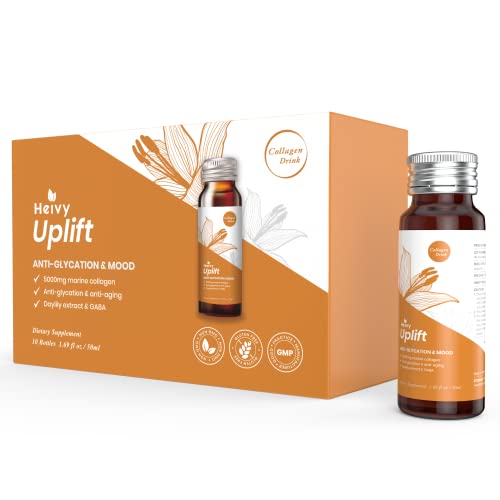 Image of Heivy Liquid Collagen Supplement, Collagen Drink, Collagen Peptides, Age-Defying and Brighten up Your Day, Ageless Beauty, Hydrolyzed Collagen, with CoQ10, 1.69 fl.oz. /Bottle (1 Box,10 Bottles)