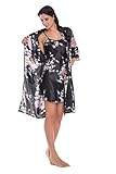 Yukata Womens Gorgeous Loungewear 2PC Set Sleepwear Camisole & Robe