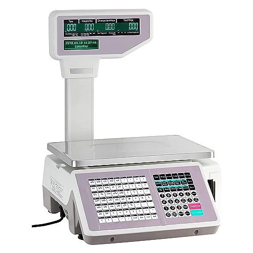Báscula digital con pantalla LCD y impresora térmica miniatura 1