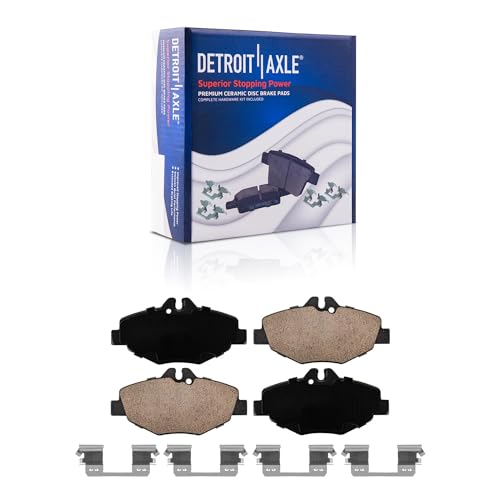 Image of Detroit Axle - Front Brake Kit for 2003-2009 Mercedes-Benz E320 | 2006-2009 E350 Drilled & Slotted Disc Brake Rotors Ceramic Brake Pads 2007 2008 Replacement 11.61 inch inch Rotor