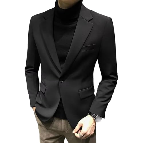 Mens Slim Fit Business Blazers One Button Casual Sport Suit Jacket Lightweight Lapel Blazers Men Coat2