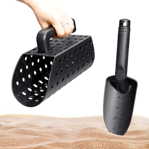 Uadme Pelle à Sable Détection Métaux, Tamis à Sable Léger, Cuillère à Sable de Plage Portable, pour Détection de Métal et Chasse au Trésor