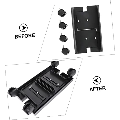 Soporte Movible para CPU con Ruedas de Bloqueo, Rack de Hierro Ajustable para Escritorio, Soporte para Computadora de Oficina miniatura 4