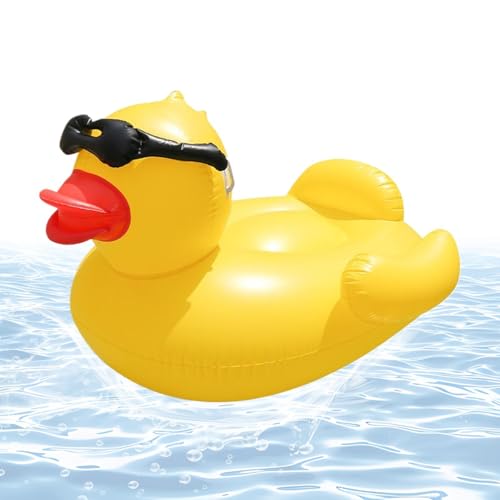 Colchón de pato de piscina – Tumbona hinchable con forma de – Grandes flotadores animales de piscina | Para mujeres, hombres niños jardín playa lago bronceado fiesta verano