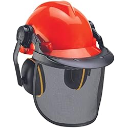 Careta De Proteccion Para Casco Einhell Original Casco de seguridad forestal (circunferencia de la cabeza de 52 a 66 cm, protección auditiva ajustable)