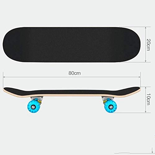 Skateboarding Cruiser Skateboard, Caster Board For Beginners, Canadian Maple Double Kick Concave Standard And Anti Slip Concave Skateboards For Kid Adult,7 #TOP5