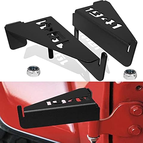 Front Foot Pegs Exterior Door Hinge Front Foot Peg Rest Pedal Metal Steel Door Footrest Pegs with 1941 Style Compatible with 1997-2017 Jeep Wrangler JK JKU- 2Pcs/Set Cover