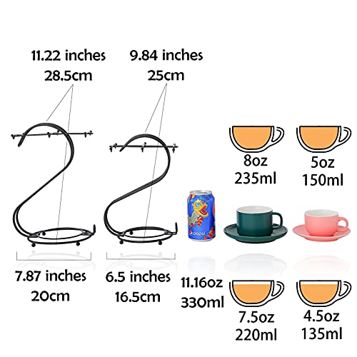 Candiicap Juego de Tazas de Espresso de Cerámica (135ml) con Platillo y Portavasos, Tazas de Cafe para Capuchino, Latte… - Imagen 3