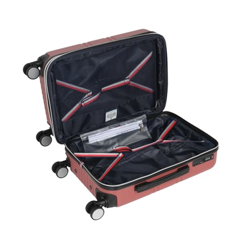 Image of Tommy Hilfiger Stanford Luggage Set of 3 (Cabin, Mid & Cargo)- Burnt Orange | Polycarbonate Hardshell Suitcase | Expandable Trolley Bags with Flushed TSA Lock, 360 Spinner Wheels & Telescopic Handles