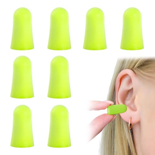 Quesuc Soft Ohrstöpsel Wiederverwendbare In-Ohr-Stöpsel Aus Schaumstoff Gegen Schädlichen Lärm - Zum Entspannen, Schlafen Und Musik Hören,(8 Stück) 1Er Pack