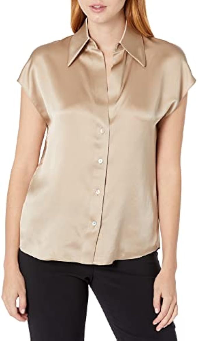 Vince Women's Cap SLV Ruched Bk Blouse