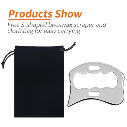 Image of Guasha Massage Tool, Grade Stainless Steel Scraping Tool for Soft Tissue Upgrade Physical Therapy Stuff,Used for Back, Legs, Arms,Neck,Shoulder, Gua sha Tool
