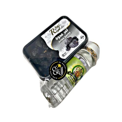 Ajwa Dates 400g with Zam Zam Water 500ml and 1 Cup, Imported from Makkah