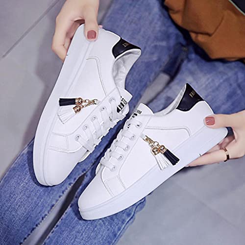 Hbeylia Leather Fashion Sneakers For Women Casual Lace Up Low Top Play Sneakers Platform Wedge Slip On Loafers Canvas Shoes Anti Slip Walking Running Shoes For Girls Work Nurse Outdoor Sports2