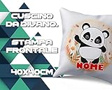 Zoom IMG-1 cuscino panda nome personalizzabile piccolo