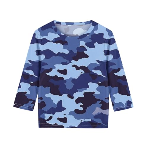 Girls 3/4 Sleeve Camo Shirts Camouflage Graphic T-Shirts Fall Cotton Tshirts Basic Tees Tops 3-12 Years4
