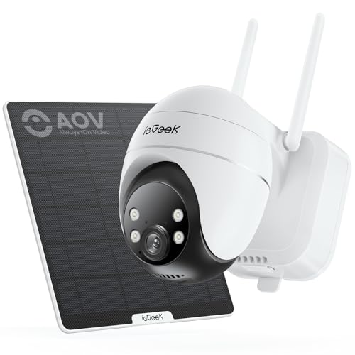 ieGeek S7 2K AOV Telecamera WiFi con Pannello Solare 5W, Registrazione 24/7