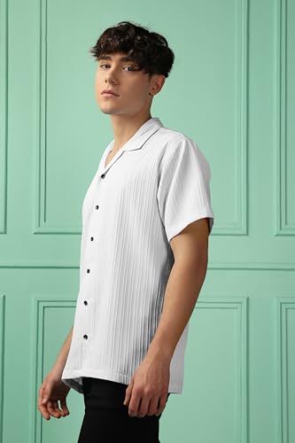 Image of Men's Striped Half Sleeve Polycotton Shirt | Casual & Formal Wear | Comfortable & Stylish