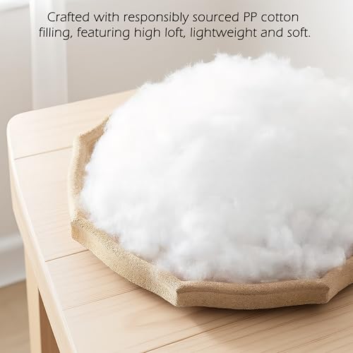 Image of HIG Decorative Round Throw Pillows for Bed Couch -Set of 2 Handcraft Ruched Pumpkin Pillow, Soft and Durable Flannel Floor Pillow for Home Decor, Bed Living Room and Sofa (Beige,14.5 inchx14.5 inch)