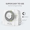 TiFFCOFiO Indoor Mechanical Outlet Timer, 3 Prong Timers for Electrical Outlets, 24-Hour Programmable Plug in Light Timer, ETL Listed (2 Outlets,1 Pack)