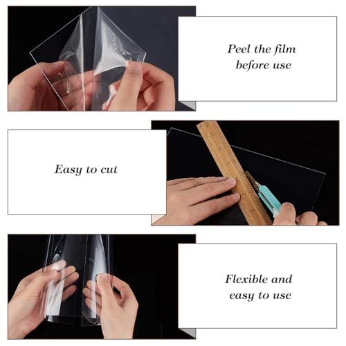 Image of AHANDMAKER 10 pcs Clear Plastic Sheet Thin PVC Sheets 8.3 inchx11.7 inchx0.015 inch Craft Plastic Sheets A4 Flexible Clear Plastic Sheet for Displays, Structural Parts, Signs, Home Decor
