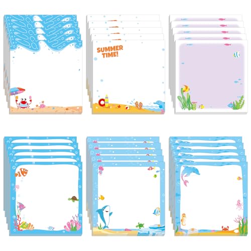 Bloc-notes autocollants d'été lot de 30 idéal comme cadeaux de fête d'enfants