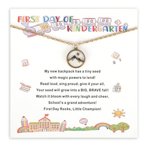 Mountain Mustard Seed Necklace, Gold Christian Mountains Encourage Necklace with Card Stainless Steel Christian Faith Pendent Gifts Religious Jewelry for Kids Girls