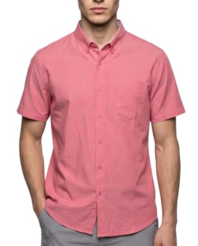 Image of Visive Mens Shirts Multi Packs Short Sleeve Button Down Dress Shirts Solid Color Big and Tall