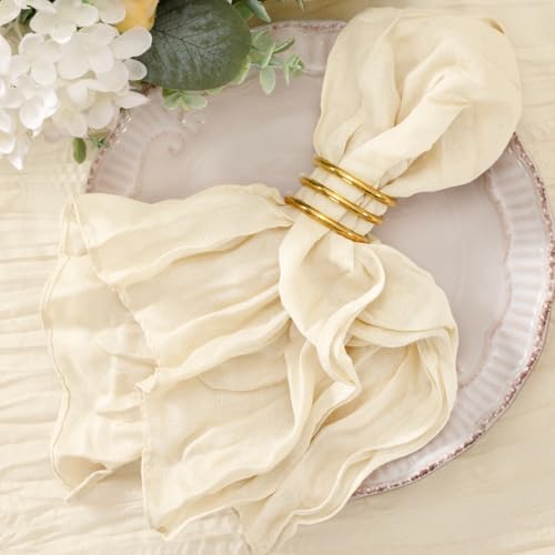 Jimtx Cheesecloth Napkins Beige Cloth Napkins Bulk Table Napkin,Set of 50