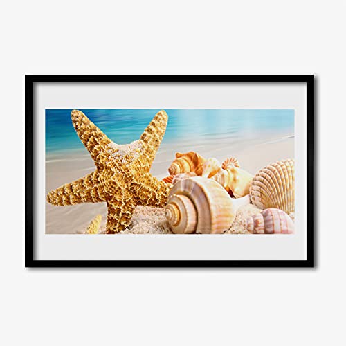 Affiche de salon bord de mer avec cadre moderne pour chambre et cuisine
