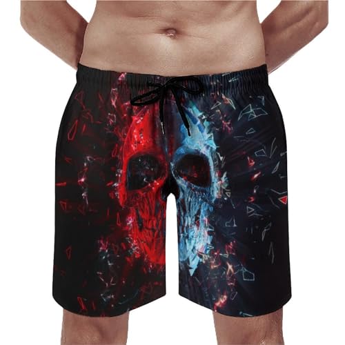 Swim trunk avec poches cordon S short de bain homme crâne rouge de plage