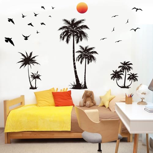 Vinilos decorativos árbol de palma negro 2 planchas 36x12 in miniatura 4