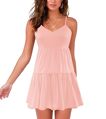 Image of Nova In Sky Womens Summer Mini Dresses Sleeveless Casual V-Neck Sundresses