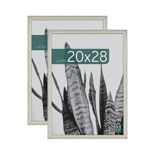 MCS Studio Gallery 20x28 Poster Frame Gray Woodgrain, Vertical & Horizontal Wall Hanging Large Picture Frame for Photos, Posters & Art Prints (2-Pack)
