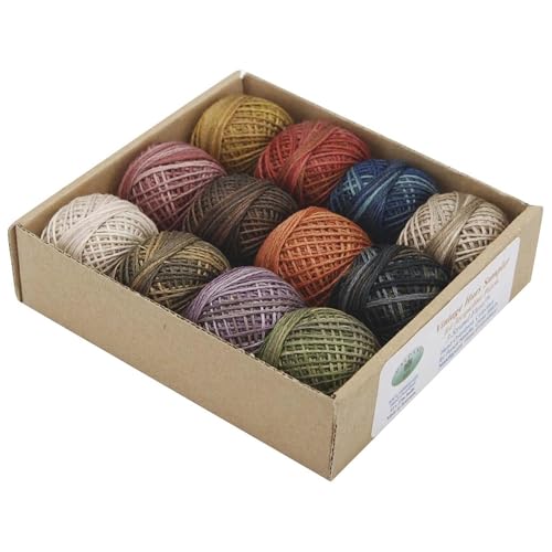 Image of Valdani Inc. J.Patton Hand-Overdyed Perle Cotton Thread Balls Size 5 Designer Set, 12 /Pkg: Vintage H