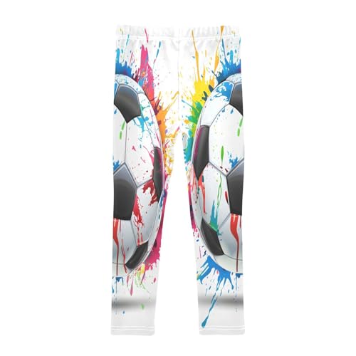 Toddler Girls Leggings Printed Yoga Pants Leggings Watercolor Soccer Ball for Kids2