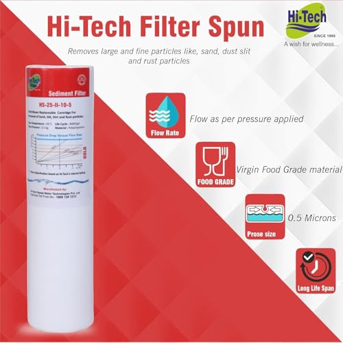 Image of Hi-Tech RO Five Micron Gold Sediment Filter for Any Water Purifier (Pack of 3)