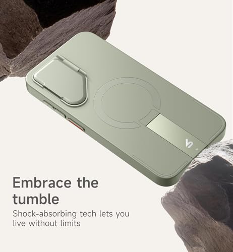 Image of SURITCH for Samsung Galaxy S24 FE Phone Case, Magnetic Protective Cover with Camera Cover & Adjustable Metal Kickstand for Galaxy S24 FE -Sage Green
