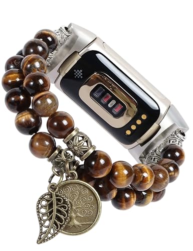 [FTWIND] �o���h fitbit charge 5/6 �o���h�Ή� ����V�R��΃r�[�Y�u���X���b�g �����p �G�l���M�[�X�g�[�� �q�[�����O�N���X�^�� �X�g���b�` �`���N���u���X���b�g �����̎������Ɏ��� (yellowstone, ������15.5