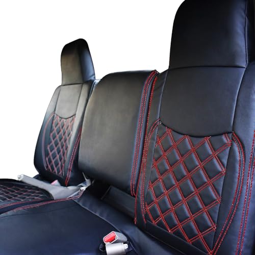 DA17V エブリィバン シートカバー R6年3月以降 JOIN/JOINターボ 1台分 車 シートカバー エブリィバン シートカバー レザー調シートカバー 軽自動車 車種専用 エブリィ内装パーツ エブリィ用品 シート保護 シート汚れ防止 (レッドキルティ