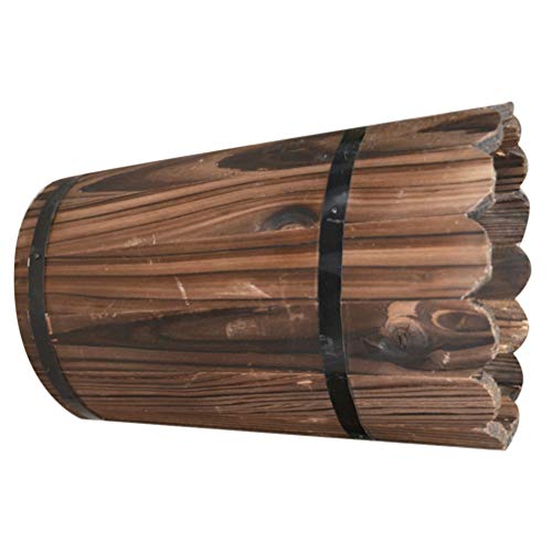 Rustic Flower Planter 1Pc Wooden Barrel Bucket Hexagon Garden Barrel Planters Retro Wine Barrel Planter Forest Garden Planters Flower Boxes Outdoor Shabby Flower Bucket #TOP13