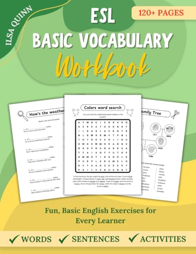 Esl Vocabulary Workbook: Basic English Reading, Writing, And Spelling Daily Activities