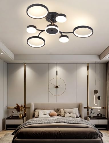 Plafonnier LED salon moderne grand lustre dimmable chambre 76cm