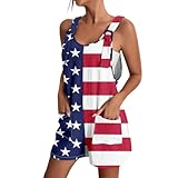 MGWTFZDL 4Th Of July Romper For Women American Flag Overalls Women 4Th Of July Romper For Women Patriotic Overalls American Flag Overalls 4Th Of July Outfits For Women 4Th Of July Overalls For Women
