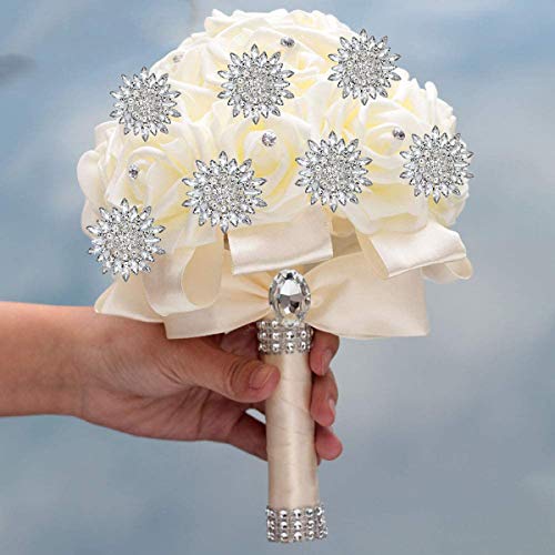 Seven Wolves Wedding Brooches Bridal Big Crystal Rhinestone Bouquet Brooch Pin For Women, White 2 #TOP2