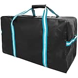 Moliuoly Schwere Eishockey Ausrüstungstasche aus PVC mit Mesh Belüftung 78x41x36 cm wasserdichte Sporttasche für Schlittschuhe Schutzausrüstung und Helm Ideal für Training Reisen und Spiele Schwarz